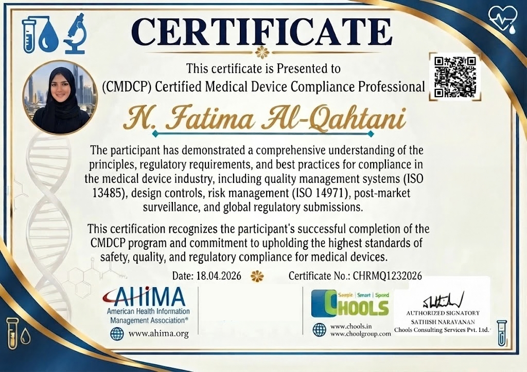 Healthcare and Pharma Program Certificate